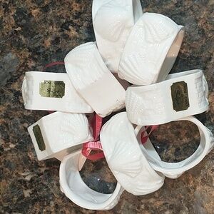 Vintage Bone China White Shefford Seashell Napkin Rings Set of 8 Total